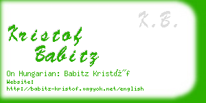 kristof babitz business card